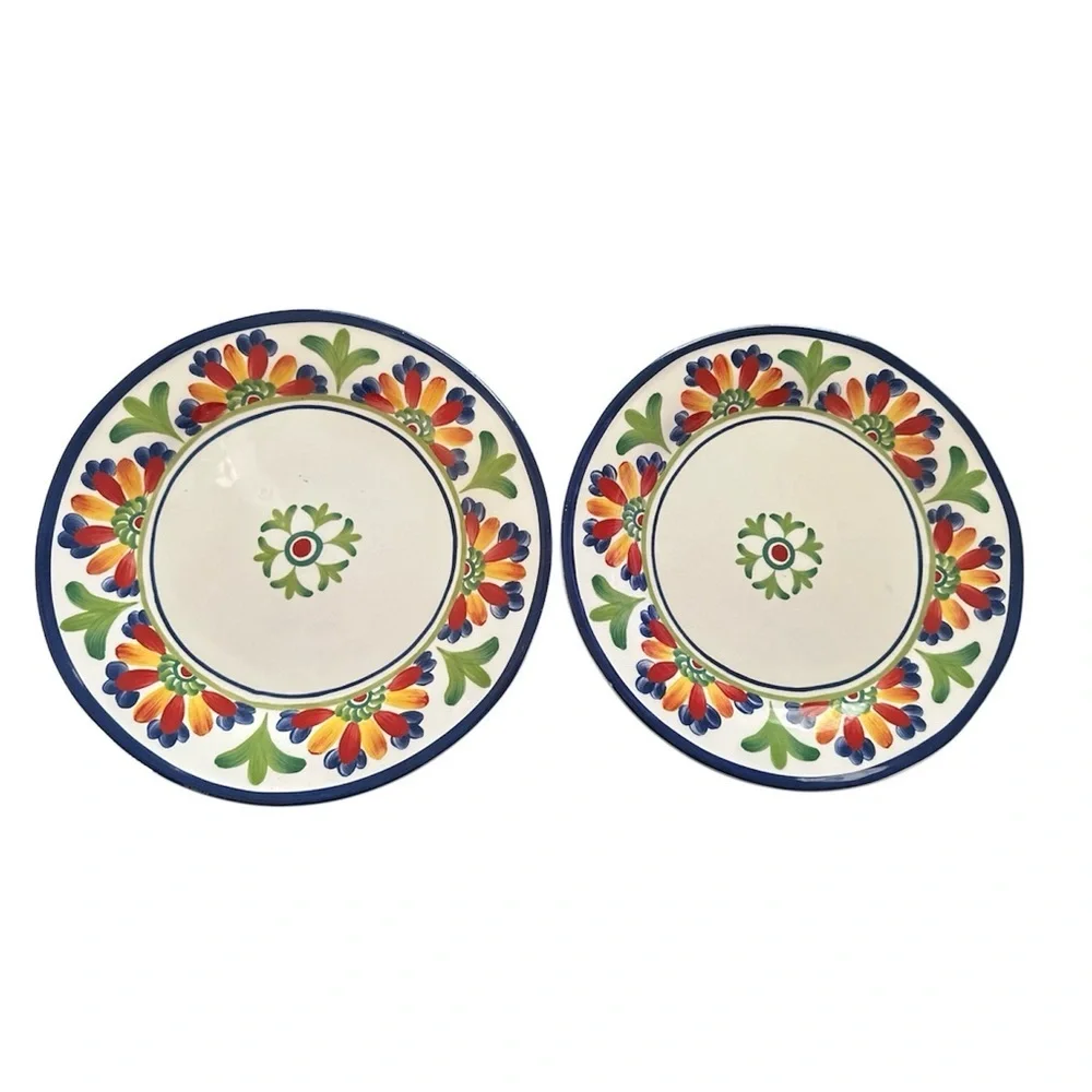 ⭐️ lot 2 Joyce Shelton Studio Palermo Dinner Plate Certified International 11.25